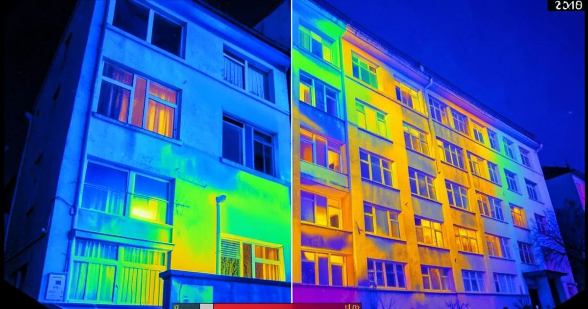 Thermographie des déperditions de chaleur d’un immeuble à Belfort